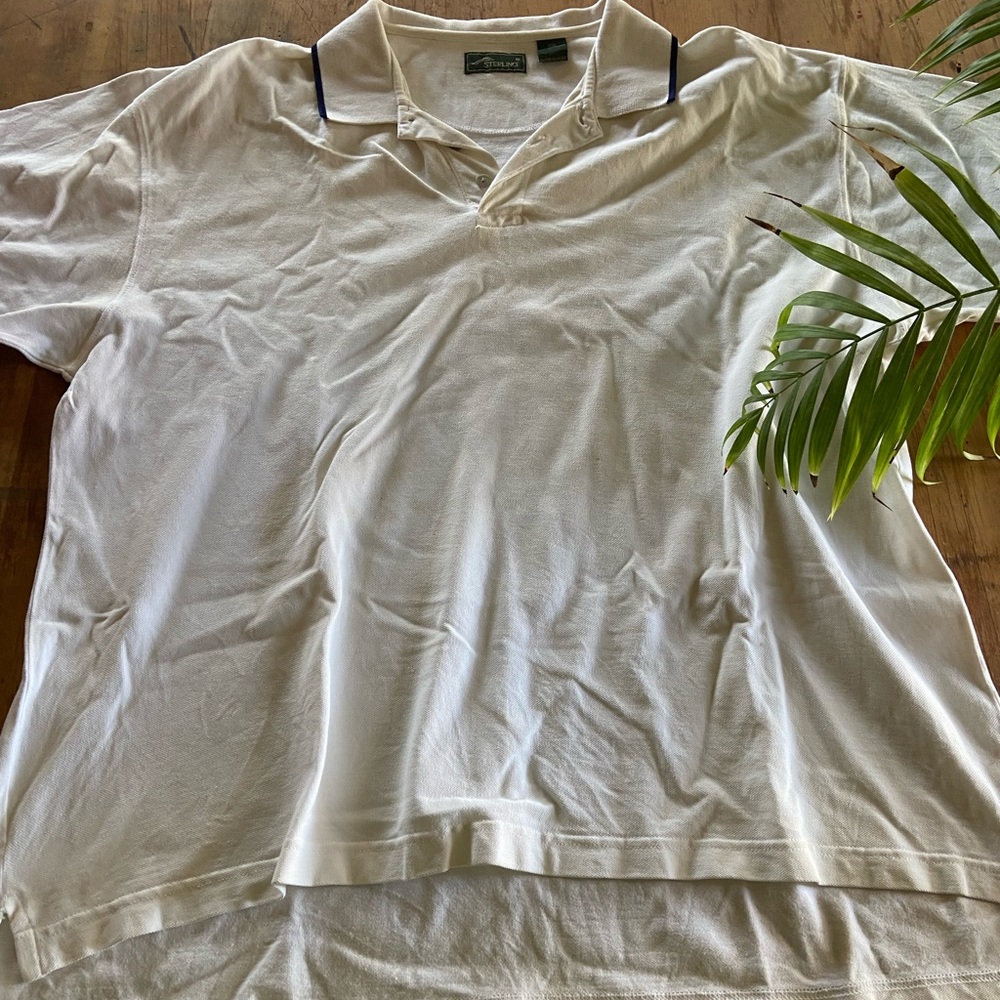 Mens white golf shirt
